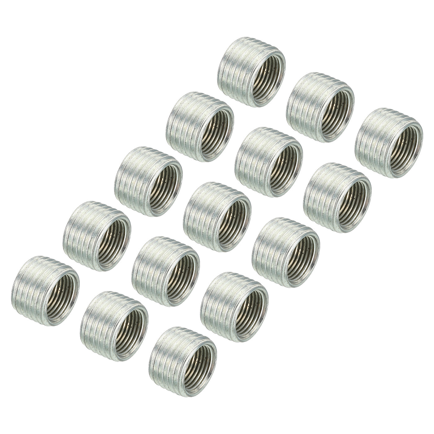 Harfington M16x1.5mm to M12x1mm Thread Adapters Sleeve Reducing Nut, 15 Pack 10mm Screw Conversion Nut Threaded Tube Coupler Connector Pipe Fitting