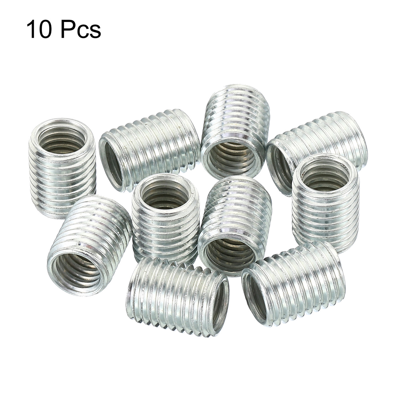 Harfington M8x1mm to M6x1mm Thread Adapters Sleeve Reducing Nut, 10 Pack 10mm Screw Conversion Nut Threaded Tube Coupler Connector Pipe Fitting