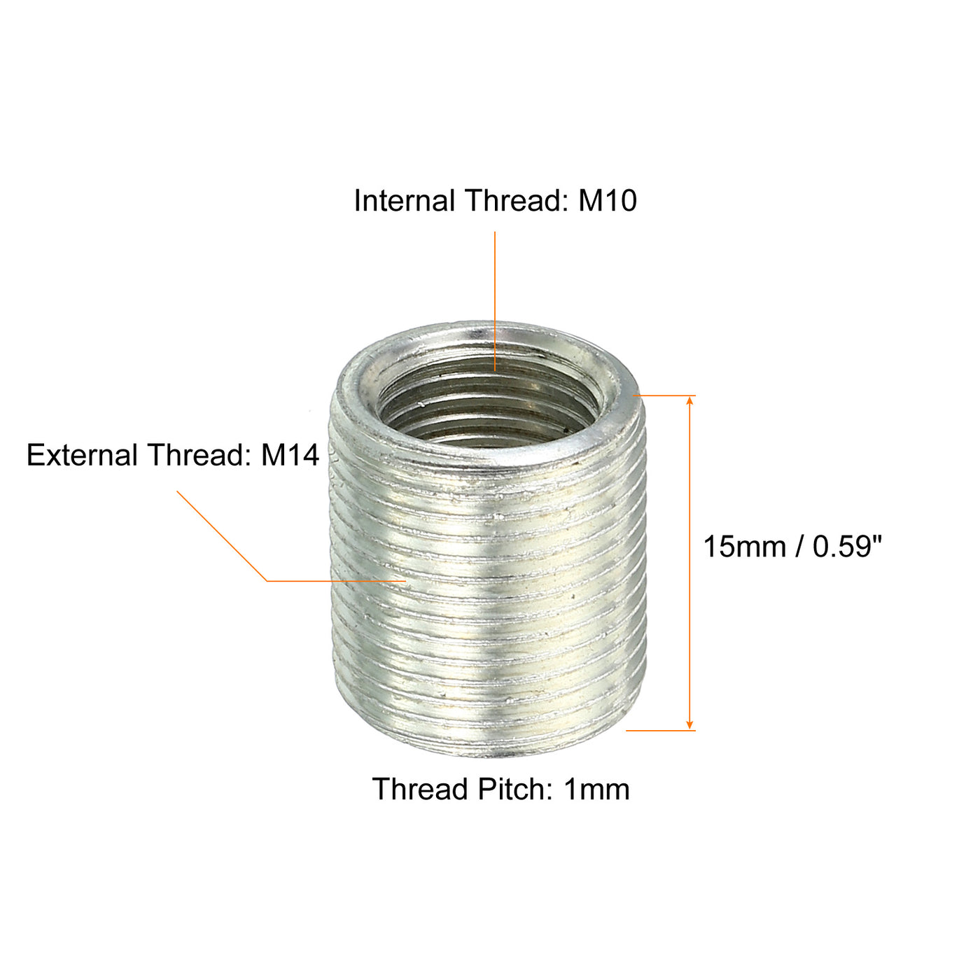M14 to M10 Thread Adapters Sleeve Reducing Nut, 10 Pack 15mm Screw ...