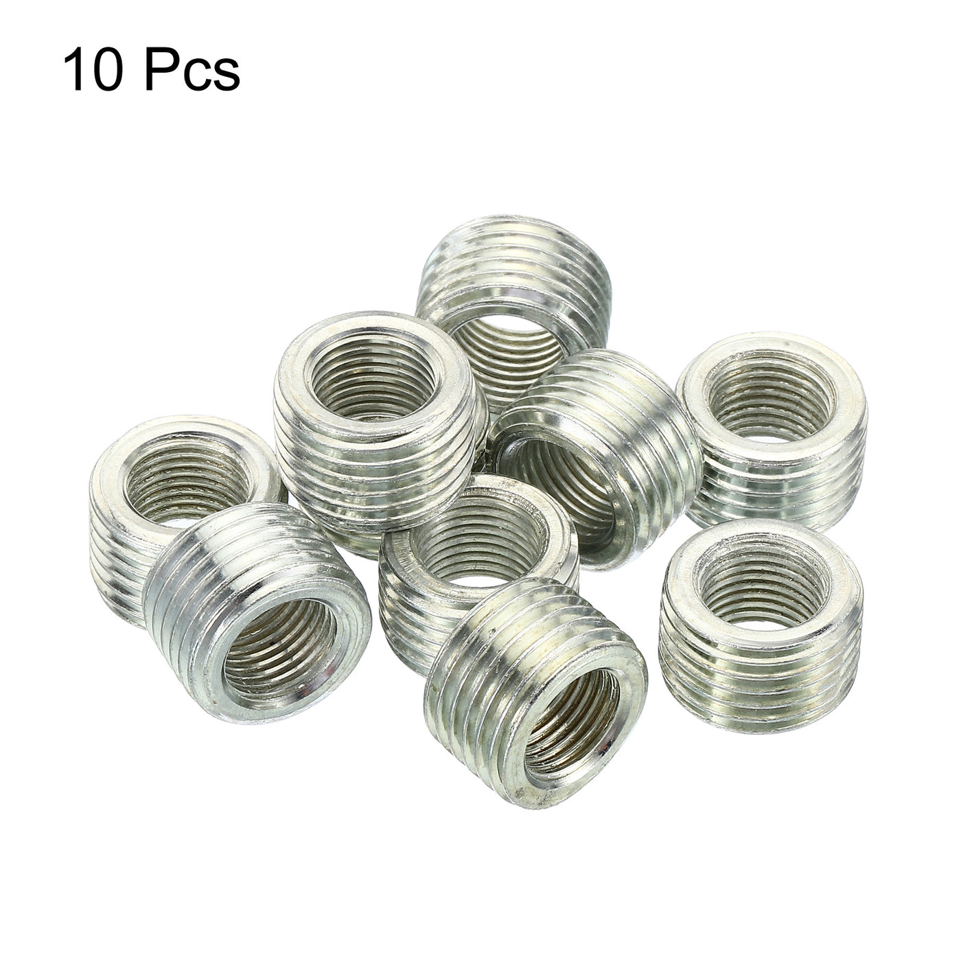 Harfington M16x1.5mm to M10x1mm Thread Adapters Sleeve Reducing Nut, 10 Pack 10mm Screw Conversion Nut Threaded Tube Coupler Connector Pipe Fitting