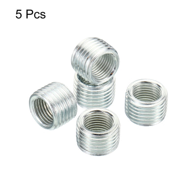 Harfington 9/16-18 to M10 Thread Adapters Sleeve Reducing Nut, 5 Pack 10mm Screw Conversion Nut Threaded Tube Coupler Connector Pipe Fitting