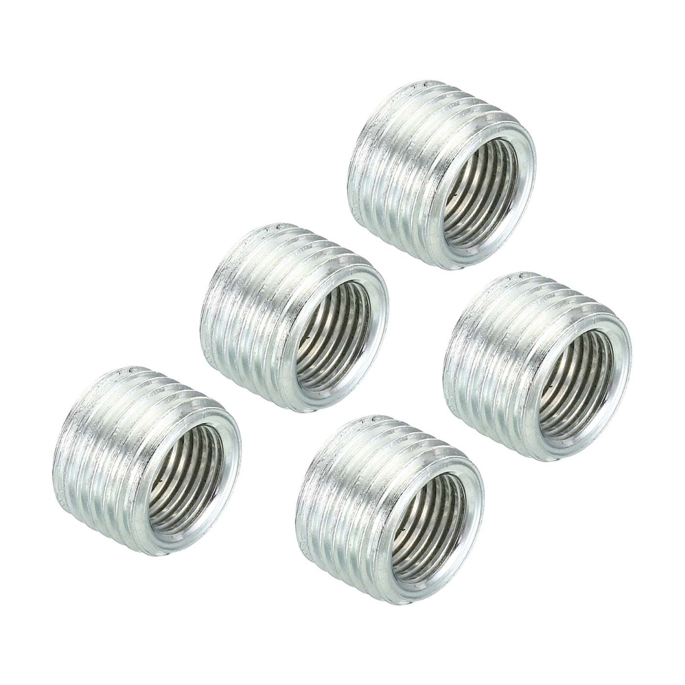 Harfington 9/16-18 to M10 Thread Adapters Sleeve Reducing Nut, 5 Pack 10mm Screw Conversion Nut Threaded Tube Coupler Connector Pipe Fitting