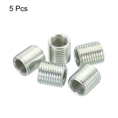 Harfington 9/16-18 to M10 Thread Adapters Sleeve Reducing Nut, 5 Pack 15mm Screw Conversion Nut Threaded Tube Coupler Connector Pipe Fitting