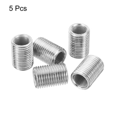 Harfington 9/16-18 to 3/8-27 Thread Adapters Sleeve Reducing Nut, 5 Pack 20mm Screw Conversion Nut Threaded Tube Coupler Connector Pipe Fitting