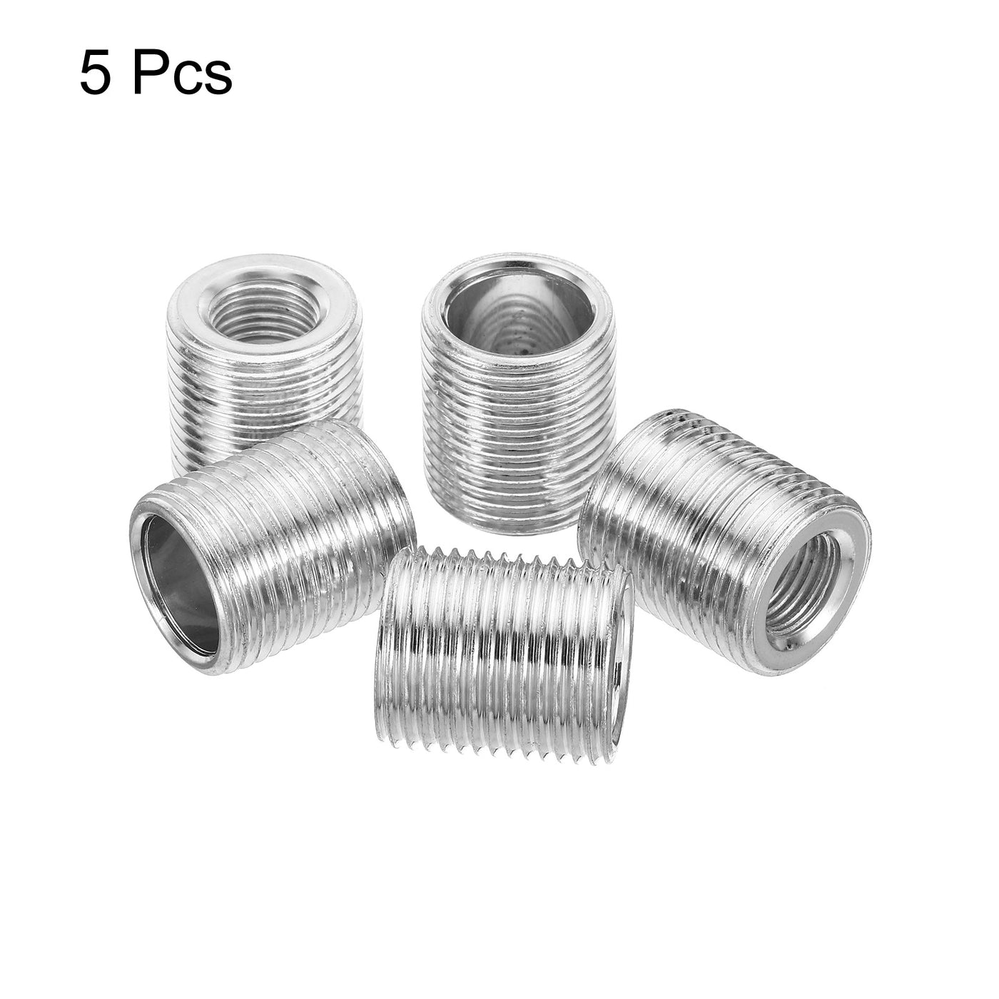 Harfington 3/4-18 to M10 Thread Adapters Sleeve Reducing Nut, 5 Pack 20mm Screw Conversion Nut Threaded Tube Coupler Connector Pipe Fitting