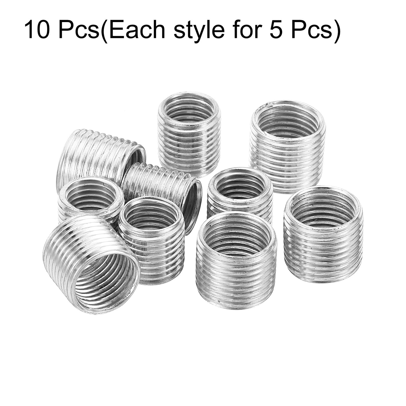 Harfington M10xM8 M12xM10 Thread Adapters Sleeve Reducing Nut, 1 Set 10mm Screw Conversion Nut Threaded Tube Coupler Connector Pipe Fitting