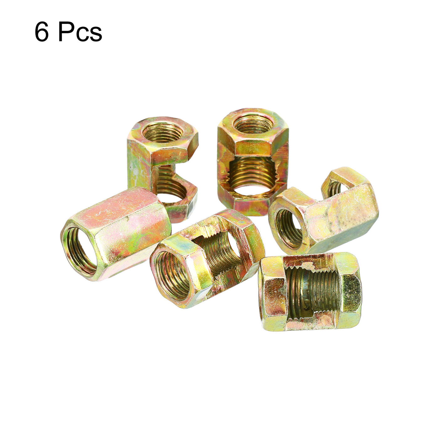 Harfington 1/8IP to 1/2-18 Hex Coupling Nut, 6 Pack Female Thread Connector 25mm Hexagonal Sleeve Nut Rod Bar Stud Tube Joint Adapter Hardware for Lamp Repair