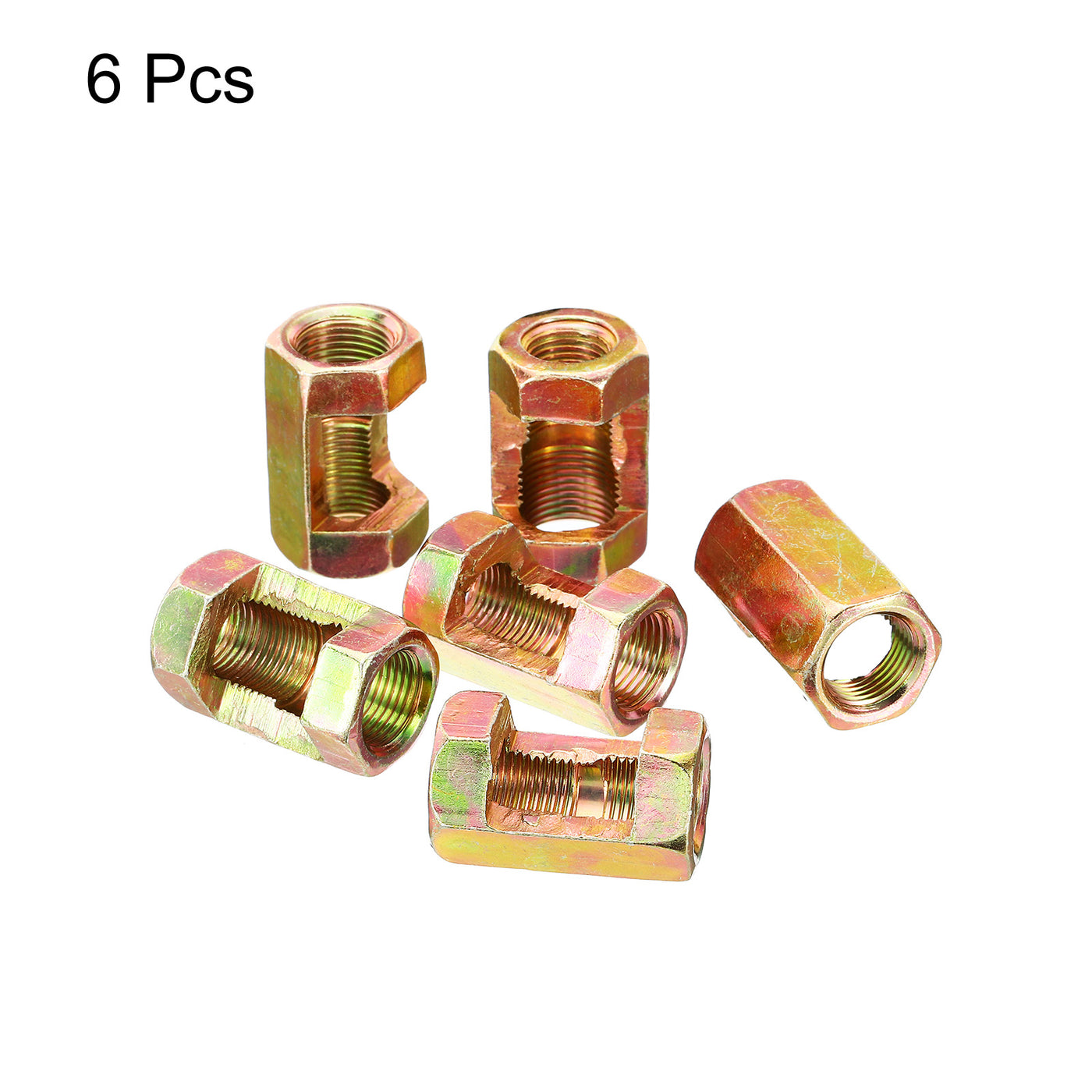 Harfington 1/8IP to M12x1mm Hex Coupling Nut, 6 Pack Female Thread Connector 30mm Hexagonal Sleeve Nut Rod Bar Stud Tube Joint Adapter Hardware for Lamp Repair