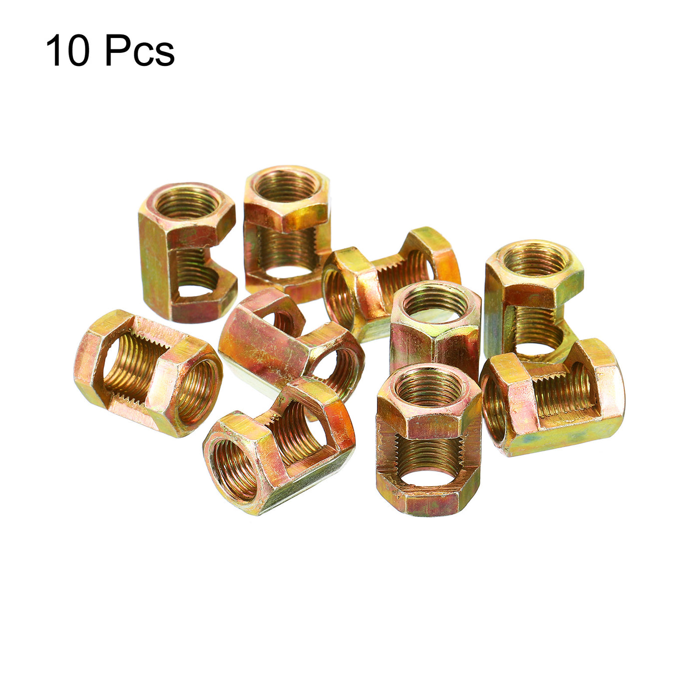 Harfington 1/8-27 (1/8IP) Hex Coupling Nut, 10 Pack Female Thread Connector 20mm Hexagonal Sleeve Nut Rod Bar Stud Tube Joint Slotted Hardware for Lamp Repair