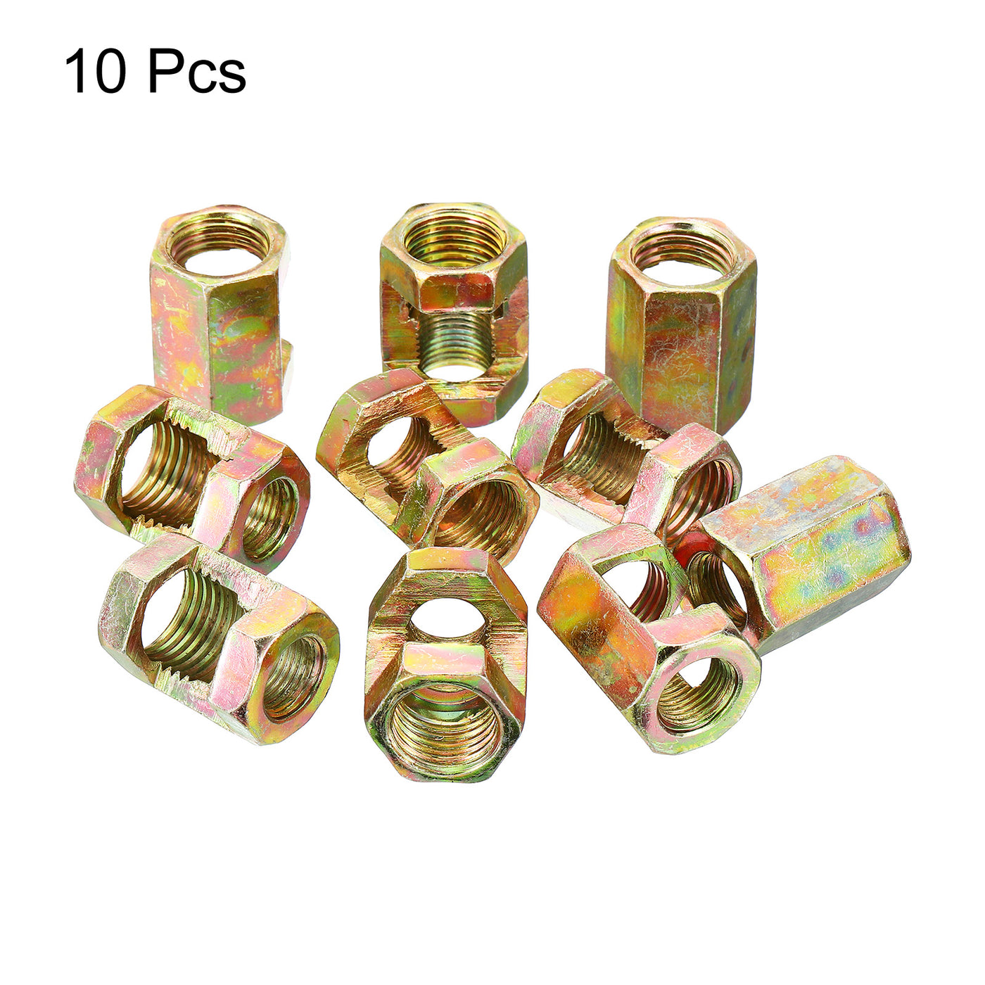Harfington 1/8IP to 1/2-18 Hex Coupling Nut, 10 Pack Female Thread Connector 25mm Hexagonal Sleeve Nut Rod Bar Stud Tube Joint Adapter Hardware for Lamp Repair