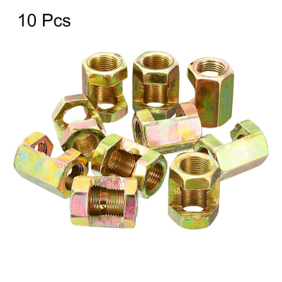 Harfington 1/8IP to M12x1mm Hex Coupling Nut, 10 Pack Female Thread Connector 25mm Hexagonal Sleeve Nut Rod Bar Stud Tube Joint Adapter Hardware for Lamp Repair