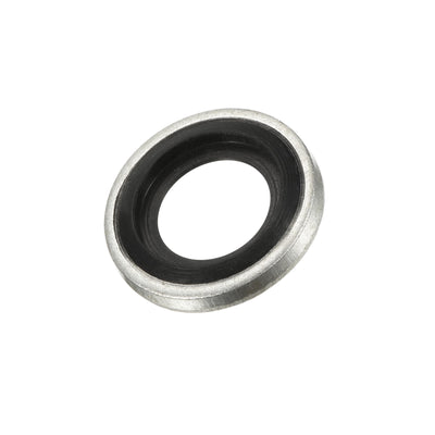 Harfington Bonded Sealing Washers M10 15.8x10.7x2mm Carbon Steel Nitrile Rubber Gasket, Pack of 12