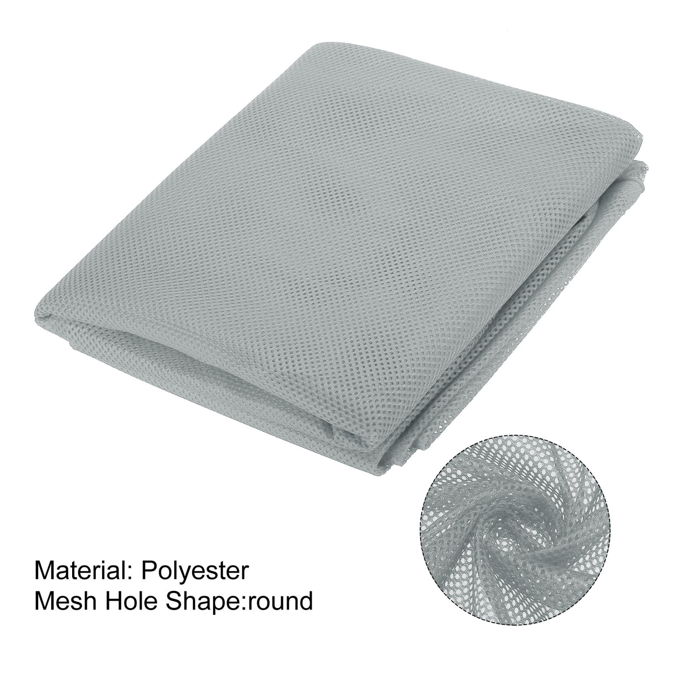 Harfington 59" Mesh Fabric Slightly Stretchy for Backpack Pocket, Light Gray 1 Yard