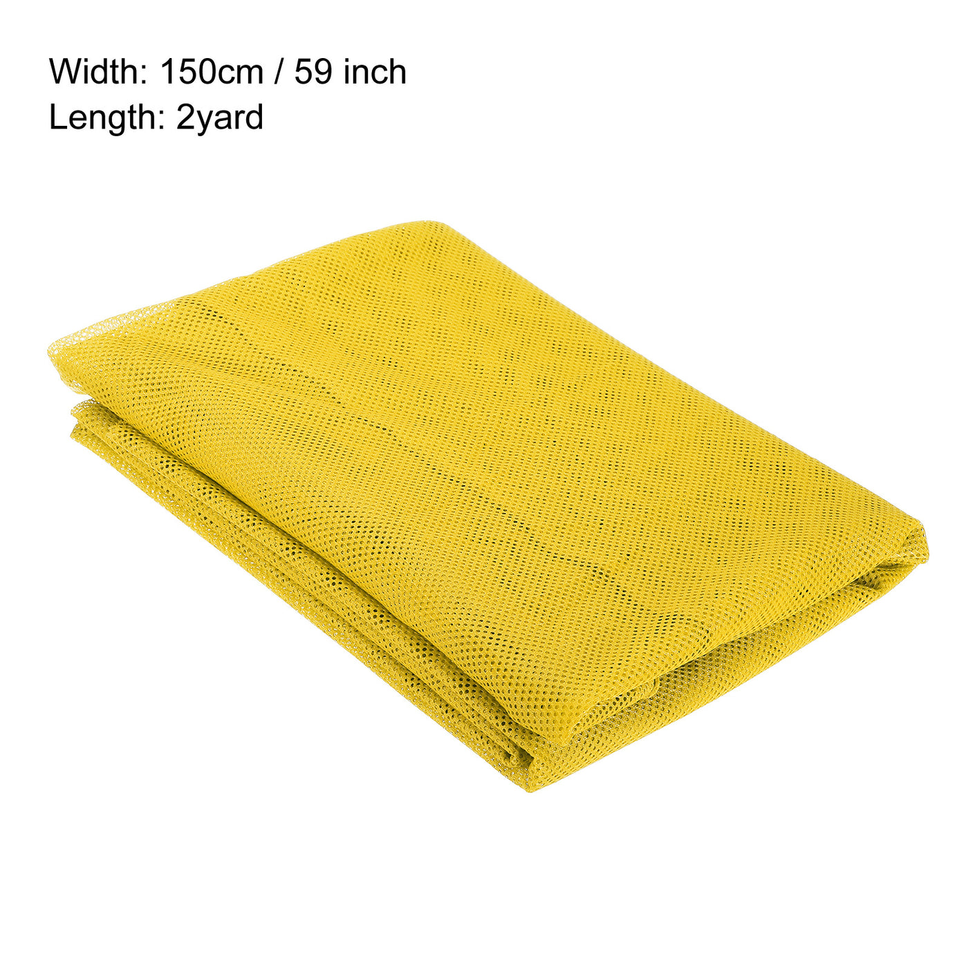 Harfington 59" Mesh Fabric Slightly Stretchy for Backpack Pocket, Yellow 1 Yard