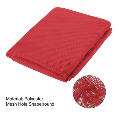 Harfington 59" Mesh Fabric Slightly Stretchy for Backpack Pocket, Dark Red 2 Yard