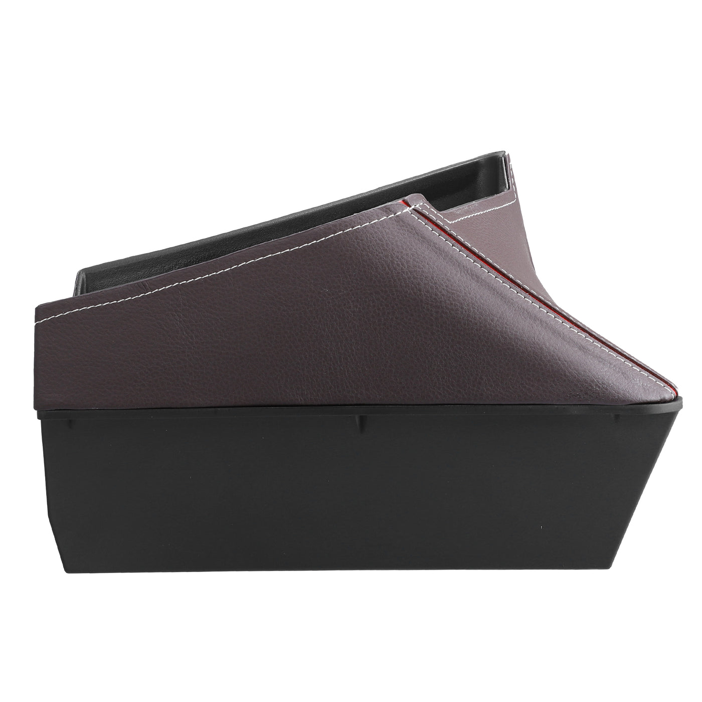 X AUTOHAUX Car Center Armrest ABS Storage Box Organizer Container Tray for BMW X1 F48 2016-2021 for BMW X2 F47 2018-2021 Red Side Brown