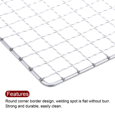 Harfington Square BBQ Grill Net 19x50cm Electroplated Stainless Steel Barbecue Mesh