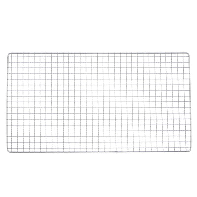 Harfington Square BBQ Grill Net 29.5x50cm Stainless Steel Barbecue Mesh Mat