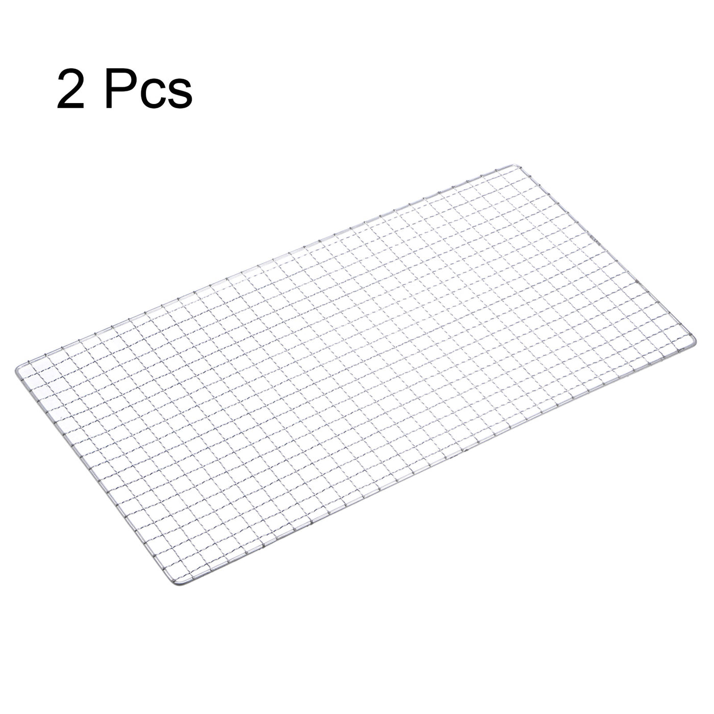 Harfington 2pcs Square BBQ Grill Net 29.5x44cm Electroplated Stainless Steel Barbecue Net