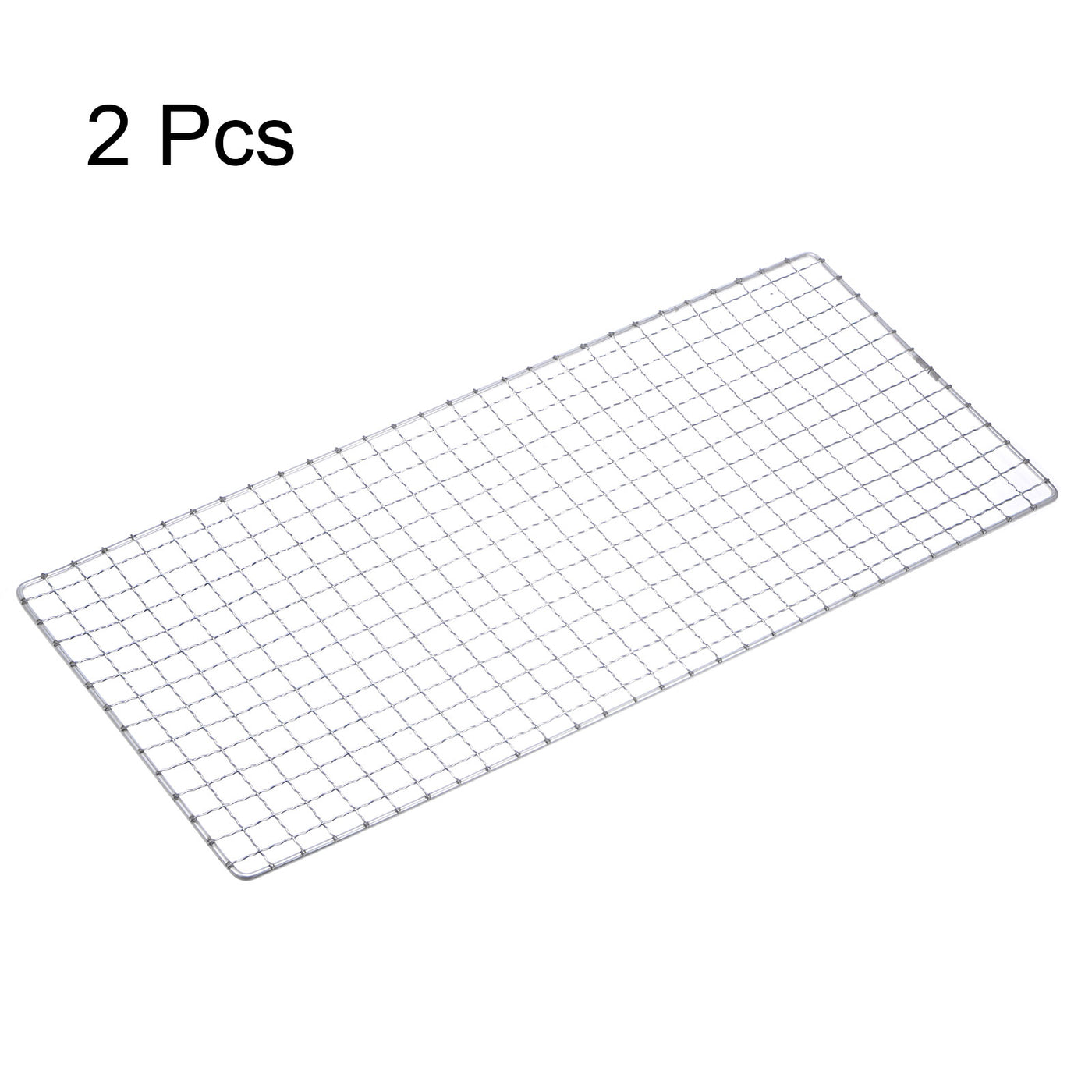 Harfington 2pcs Square BBQ Grill Net 20x46cm Electroplated Stainless Steel Barbecue Mesh
