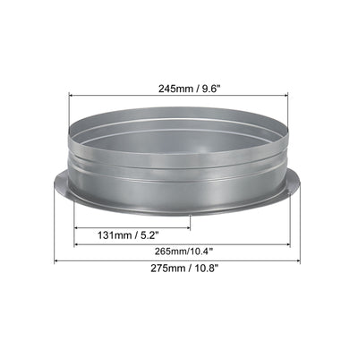 Harfington 10 Inch Duct Connector Flange, Metal Straight Pipe Exhaust Hose Flange for Heating Cooling Ventilation HVAC System
