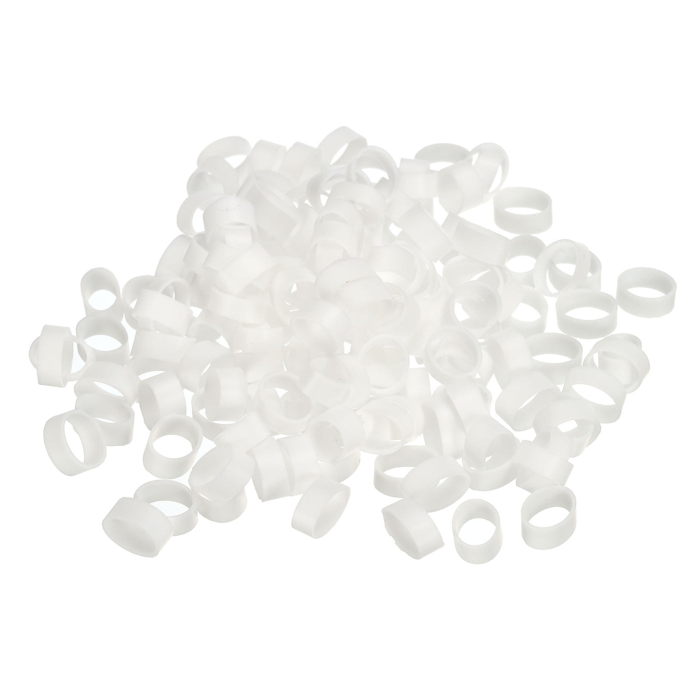 Harfington Silicone Rubber Bands Rings 50pcs Non-slip 1/2" Flat White for Books, Art, Boxes, Cord Wrapping, Bag Wraps