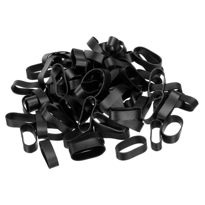 Harfington Silicone Rubber Bands Rings 200pcs Non-slip 1" Flat Black for Books, Art, Boxes, Cord Wrapping, Bag Wraps