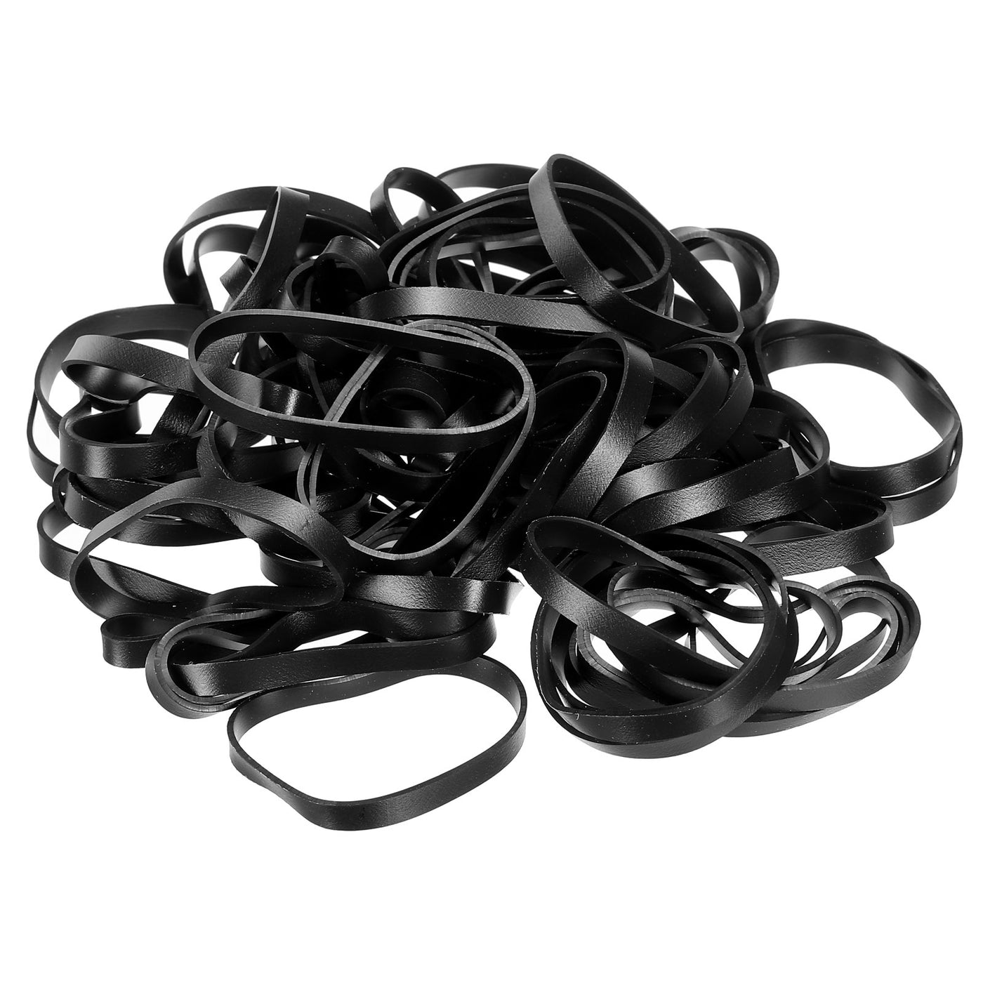 Harfington Silicone Rubber Bands Rings 50pcs Non-slip 2.2" Flat Black for Books, Art, Boxes, Cord Wrapping, Bag Wraps