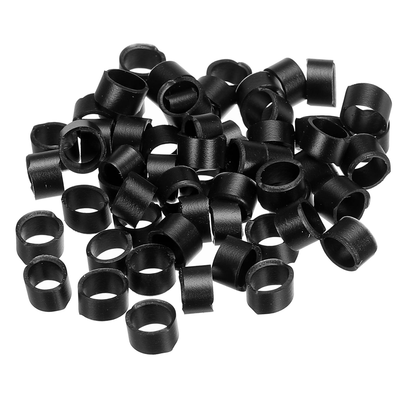 Harfington Silicone Rubber Bands Rings 100pcs Non-slip 3/8" Flat Black for Books, Art, Boxes, Cord Wrapping, Bag Wraps