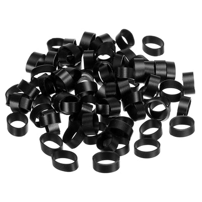 Harfington Silicone Rubber Bands Rings 100pcs Non-slip 1/2" Flat Black for Books, Art, Boxes, Cord Wrapping, Bag Wraps