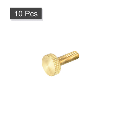 Harfington Uxcell Knurled Thumb Screws, M5x16mm Flat Brass Bolts Grip Knobs Fasteners for PC, Electronic, Mechanical 10Pcs