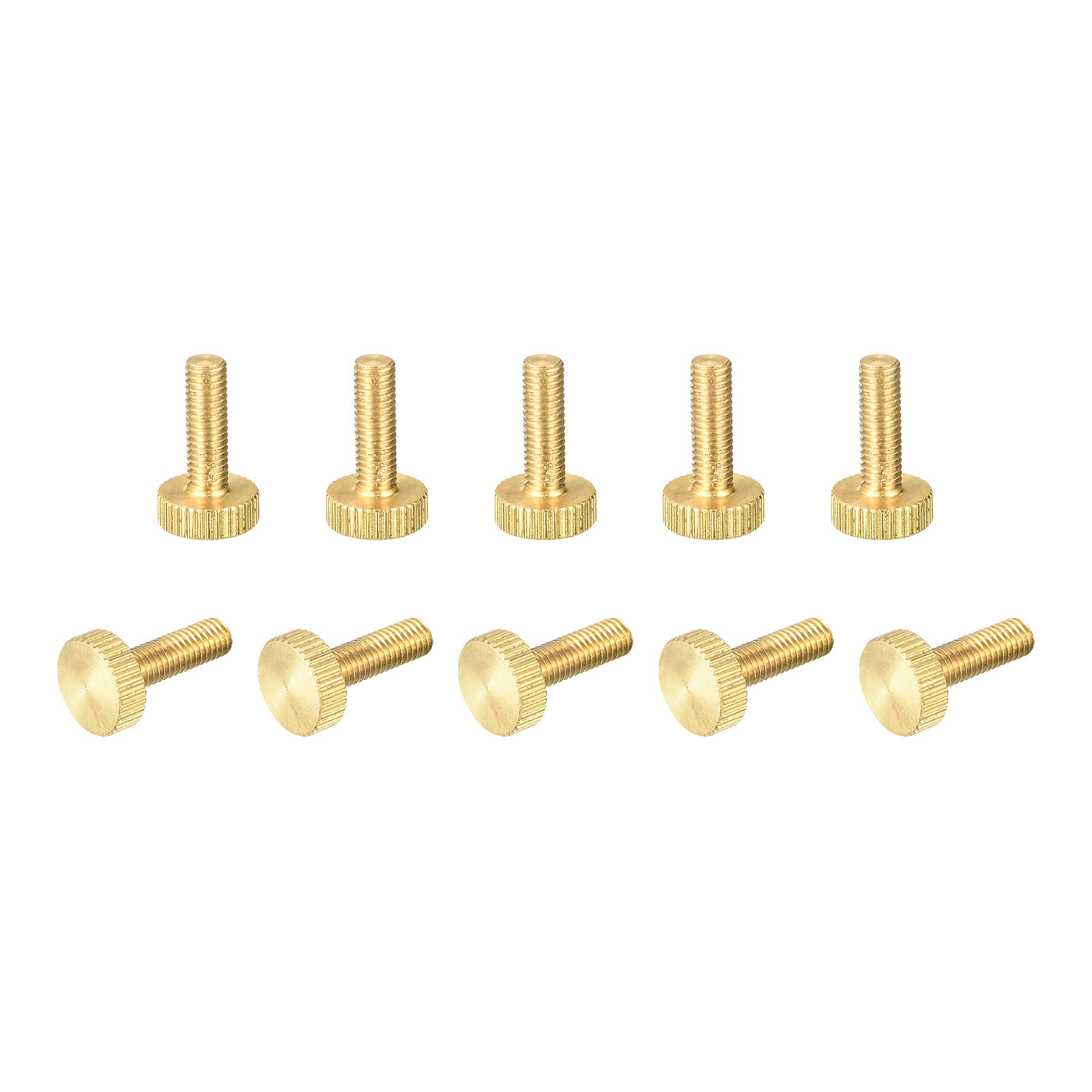 uxcell Uxcell Knurled Thumb Screws, M5x16mm Flat Brass Bolts Grip Knobs Fasteners for PC, Electronic, Mechanical 10Pcs