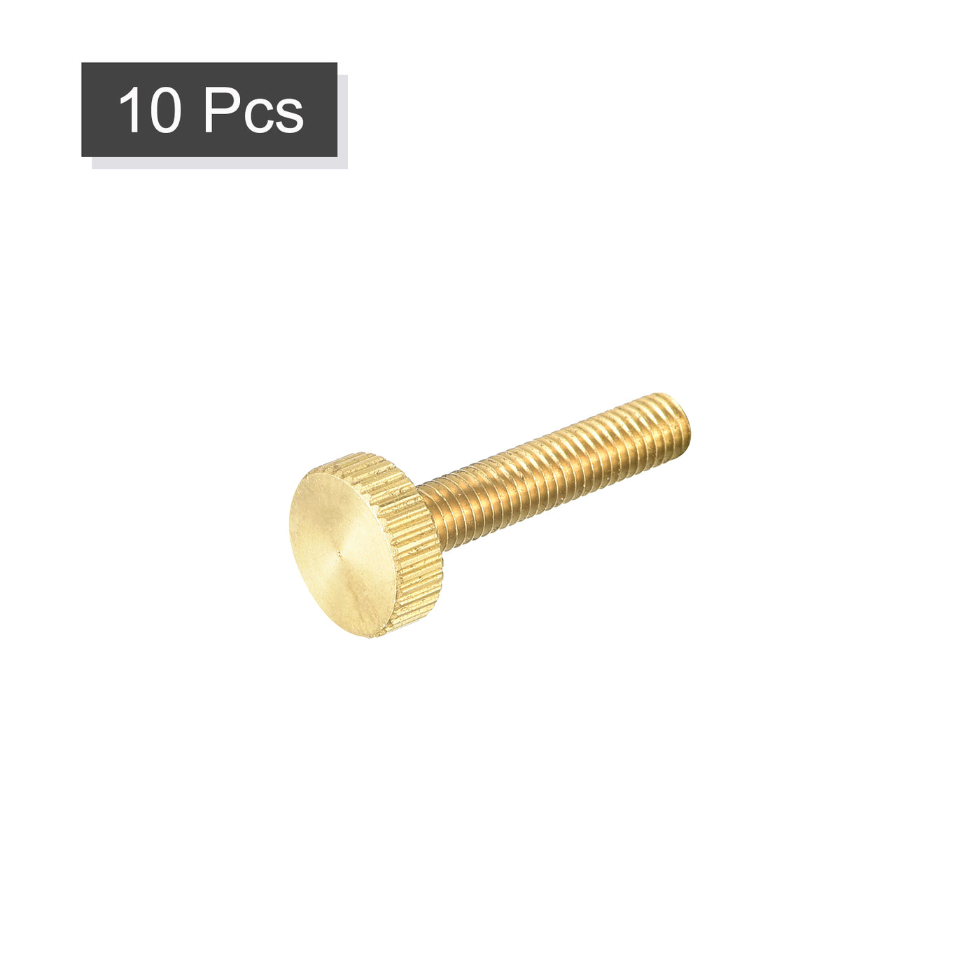 uxcell Uxcell Knurled Thumb Screws, M5x25mm Flat Brass Bolts Grip Knobs Fasteners for PC, Electronic, Mechanical 10Pcs