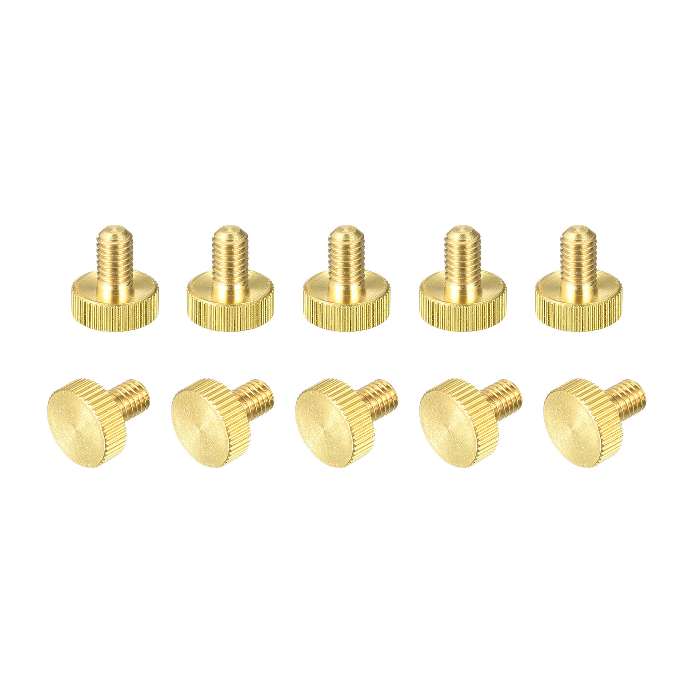 uxcell Uxcell Knurled Thumb Screws, M6x10mm Flat Brass Bolts Grip Knobs Fasteners for PC, Electronic, Mechanical 10Pcs