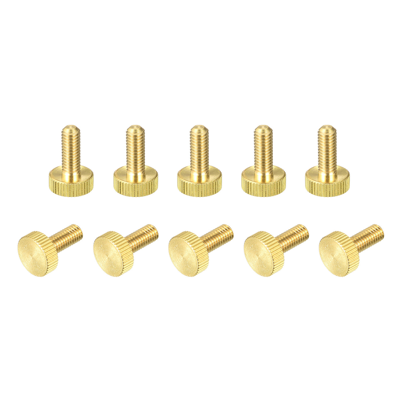 uxcell Uxcell Knurled Thumb Screws, M6x16mm Flat Brass Bolts 18mm Dia. Grip Knobs Fasteners for PC, Electronic, Mechanical 10Pcs
