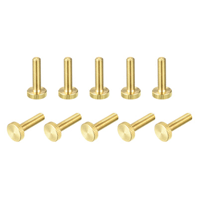 uxcell Uxcell Knurled Thumb Screws, M6x25mm Flat Brass Bolts Grip Knobs Fasteners for PC, Electronic, Mechanical 10Pcs
