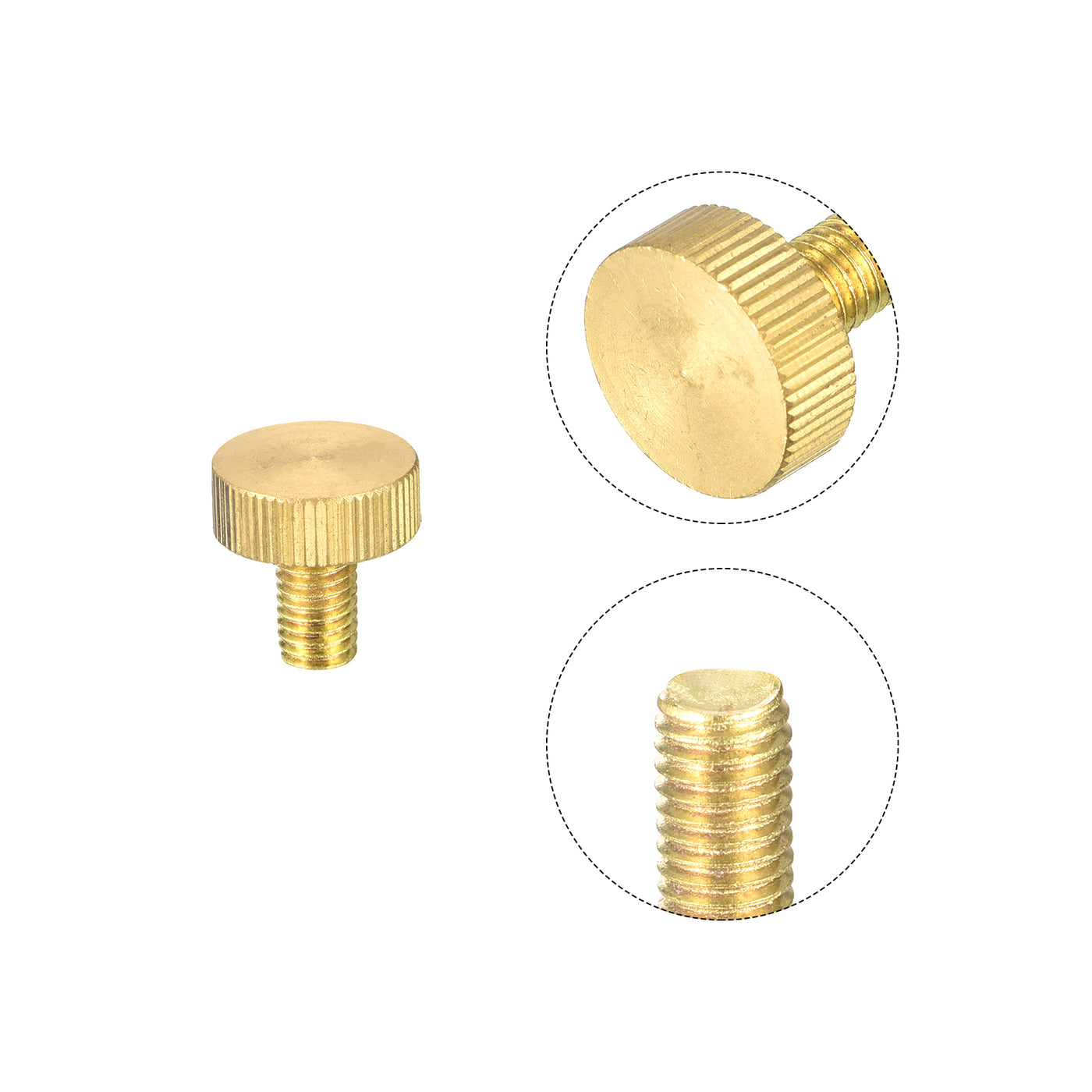 uxcell Uxcell Knurled Thumb Screws, M8x16mm Flat Brass Bolts Grip Knobs Fasteners for PC, Electronic, Mechanical 5Pcs