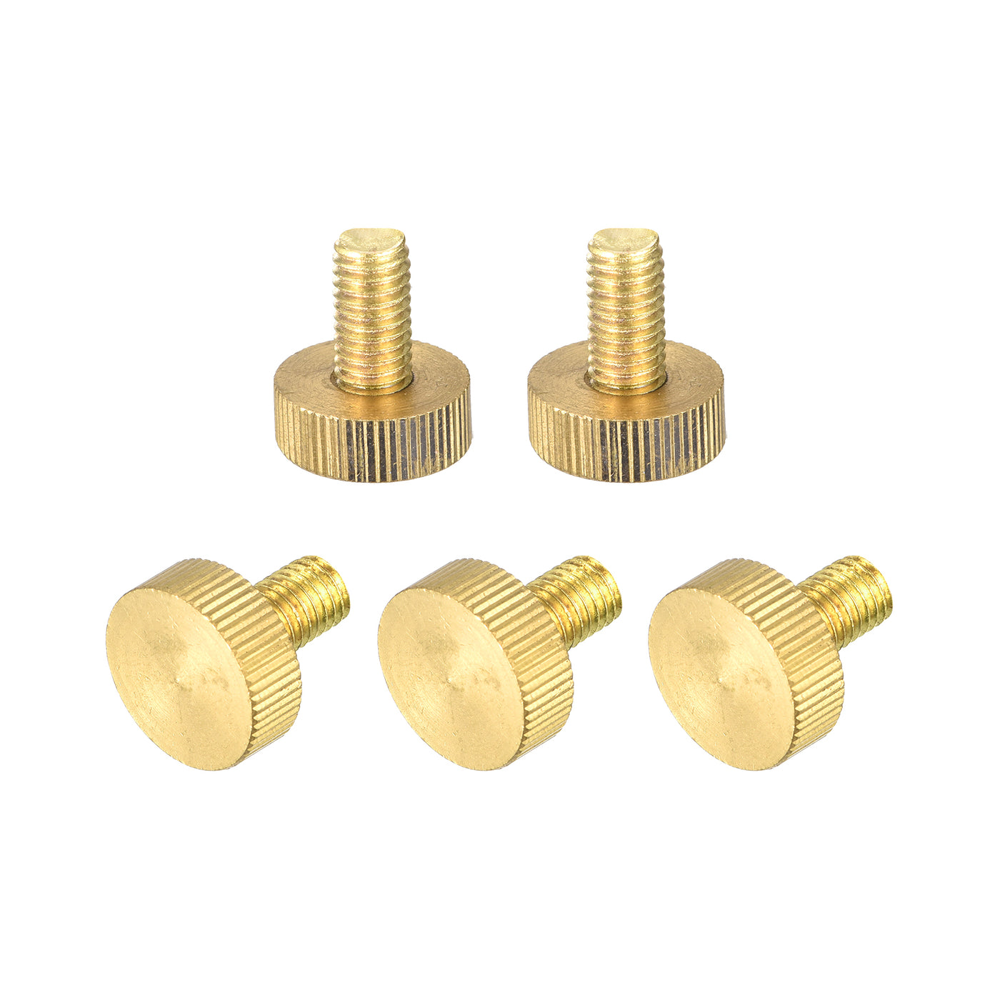 uxcell Uxcell Knurled Thumb Screws, M8x16mm Flat Brass Bolts Grip Knobs Fasteners for PC, Electronic, Mechanical 5Pcs