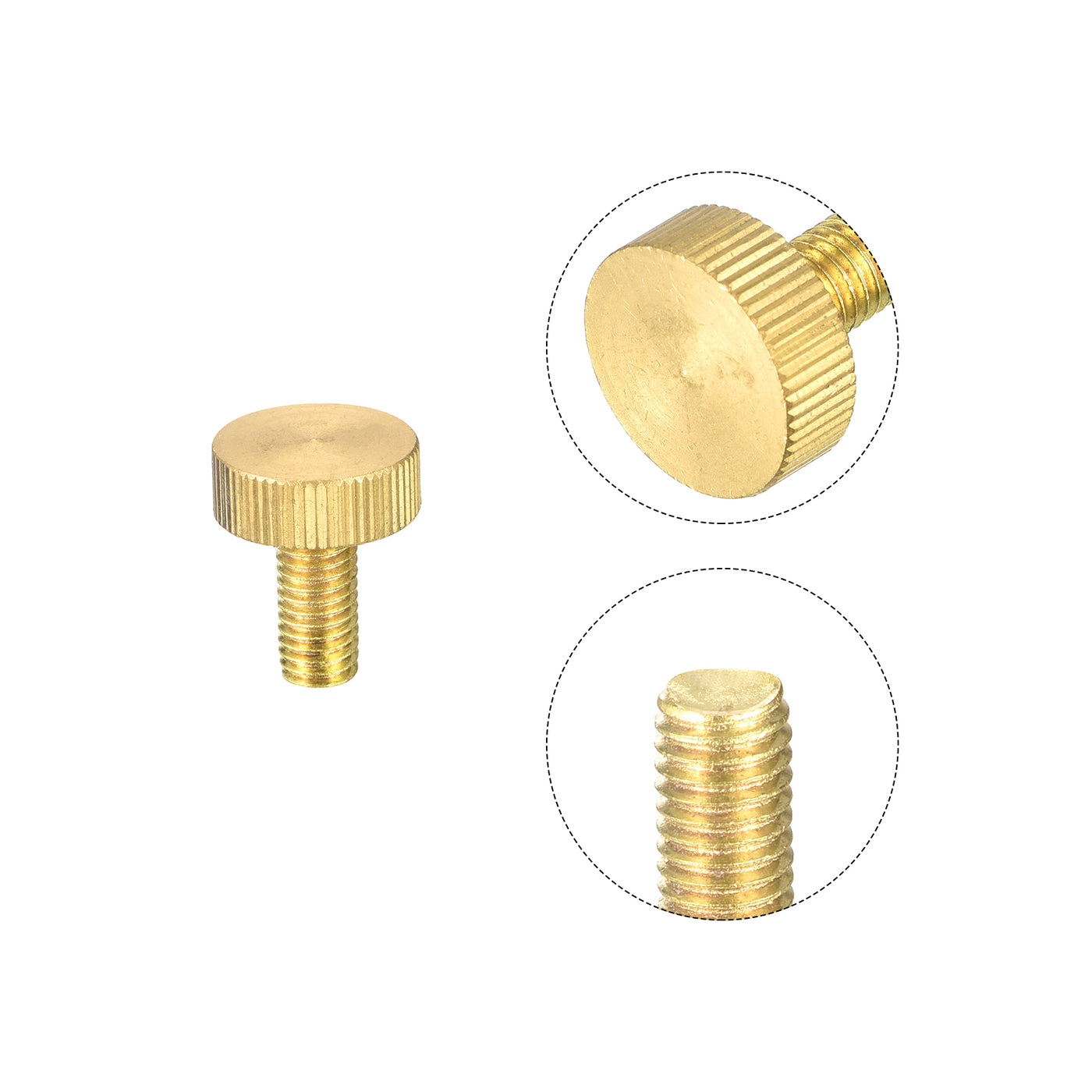 uxcell Uxcell Knurled Thumb Screws, M8x20mm Flat Brass Bolts Grip Knobs Fasteners for PC, Electronic, Mechanical 10Pcs