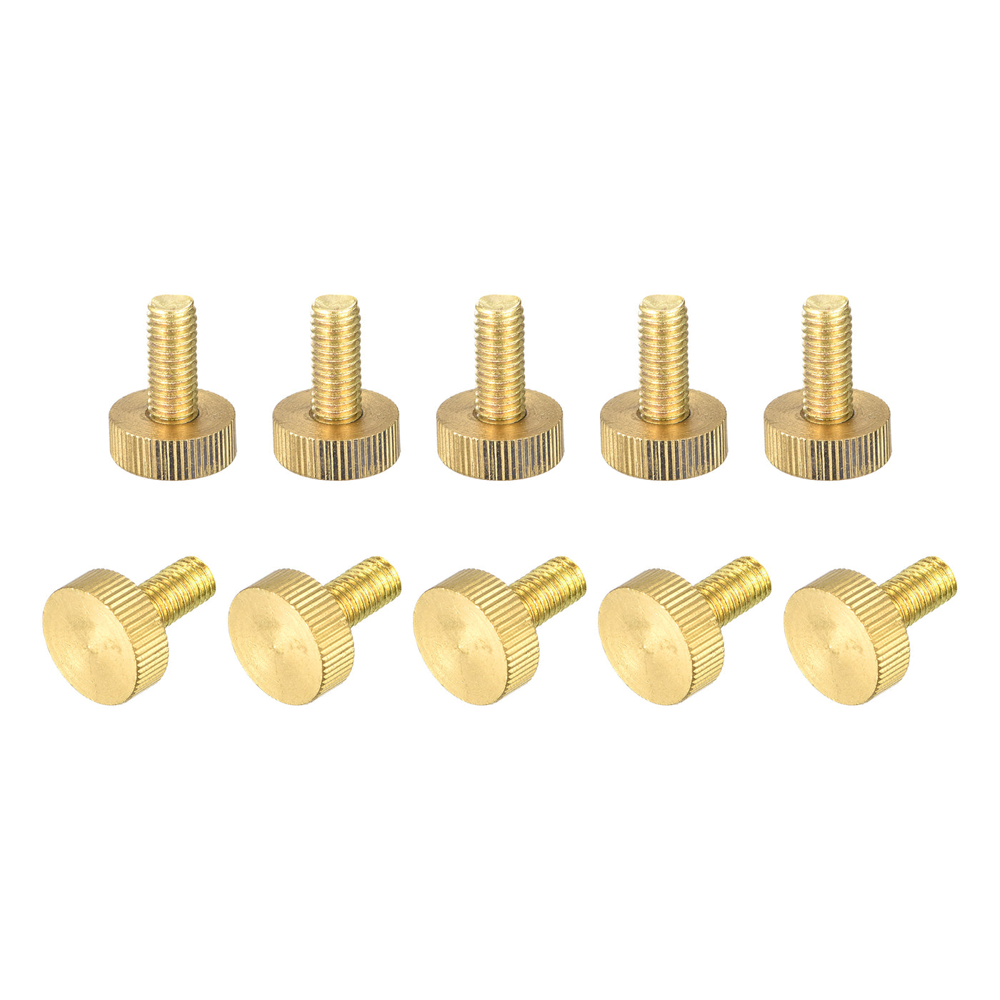 uxcell Uxcell Knurled Thumb Screws, M8x20mm Flat Brass Bolts Grip Knobs Fasteners for PC, Electronic, Mechanical 10Pcs