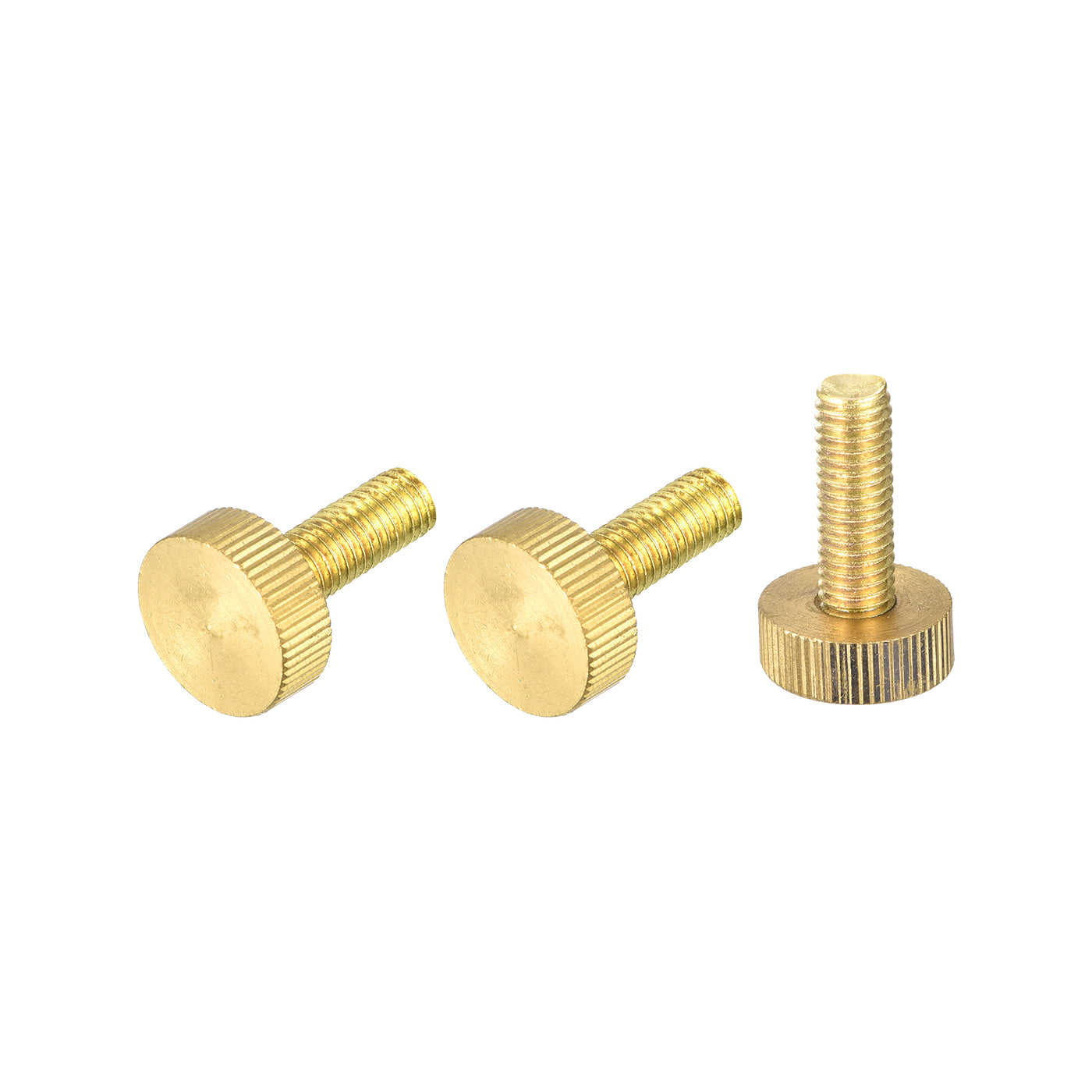 uxcell Uxcell Knurled Thumb Screws, M8x25mm Flat Brass Bolts Grip Knobs Fasteners for PC, Electronic, Mechanical 3Pcs