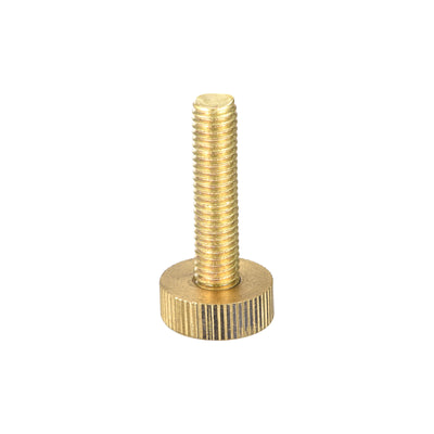 Harfington Uxcell Knurled Thumb Screws, M8x35mm Flat Brass Bolts Grip Knobs Fasteners for PC, Electronic, Mechanical