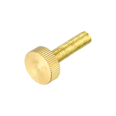 Harfington Uxcell Knurled Thumb Screws, M8x35mm Flat Brass Bolts Grip Knobs Fasteners for PC, Electronic, Mechanical