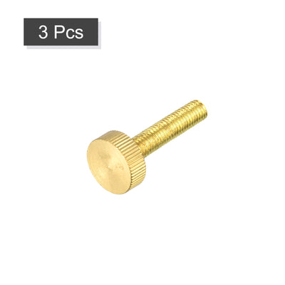 Harfington Uxcell Knurled Thumb Screws, M8x40mm Flat Brass Bolts Grip Knobs Fasteners for PC, Electronic, Mechanical 3Pcs