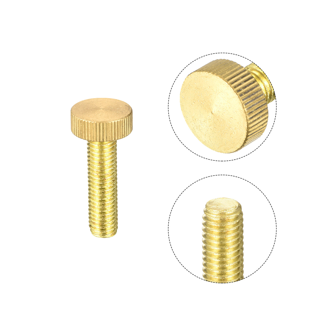 uxcell Uxcell Knurled Thumb Screws, M10x40mm Flat Brass Bolts Grip Knobs Fasteners for PC, Electronic, Mechanical 3Pcs