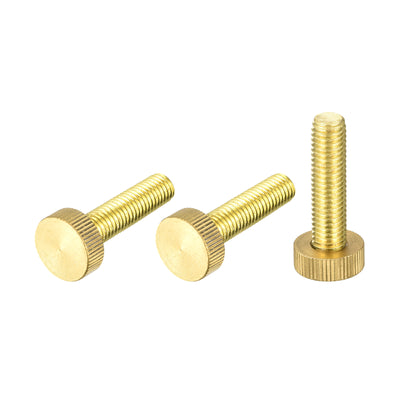 Harfington Uxcell Knurled Thumb Screws, M10x40mm Flat Brass Bolts Grip Knobs Fasteners for PC, Electronic, Mechanical 3Pcs