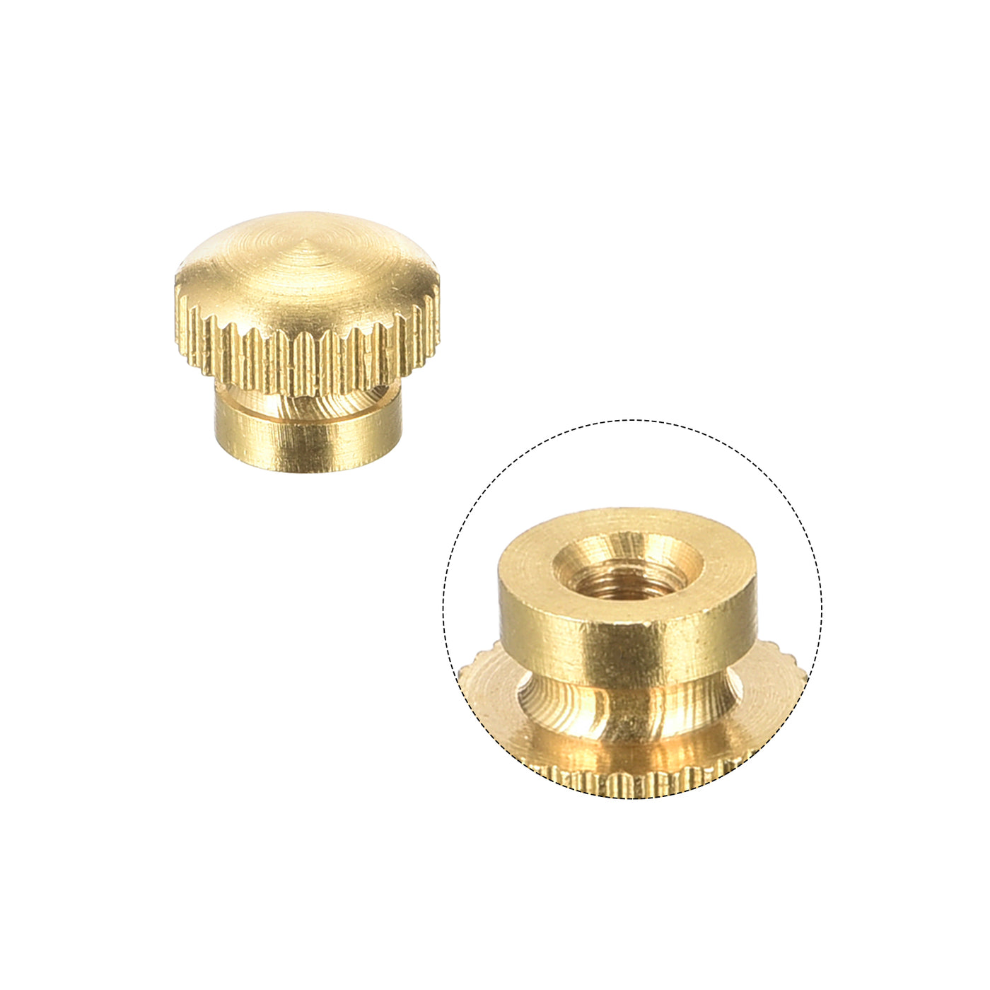 uxcell Uxcell Brass Knurled Thumb Nuts, M3x0.5mm Round Stepped Knobs Fasteners for 3D Printer, Electronic Equipment 8Pcs