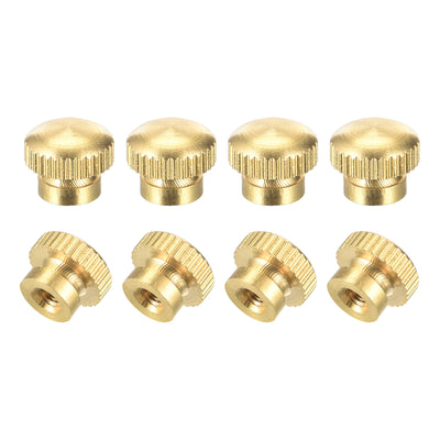 Harfington Uxcell Brass Knurled Thumb Nuts, M3x0.5mm Round Stepped Knobs Fasteners for 3D Printer, Electronic Equipment 8Pcs