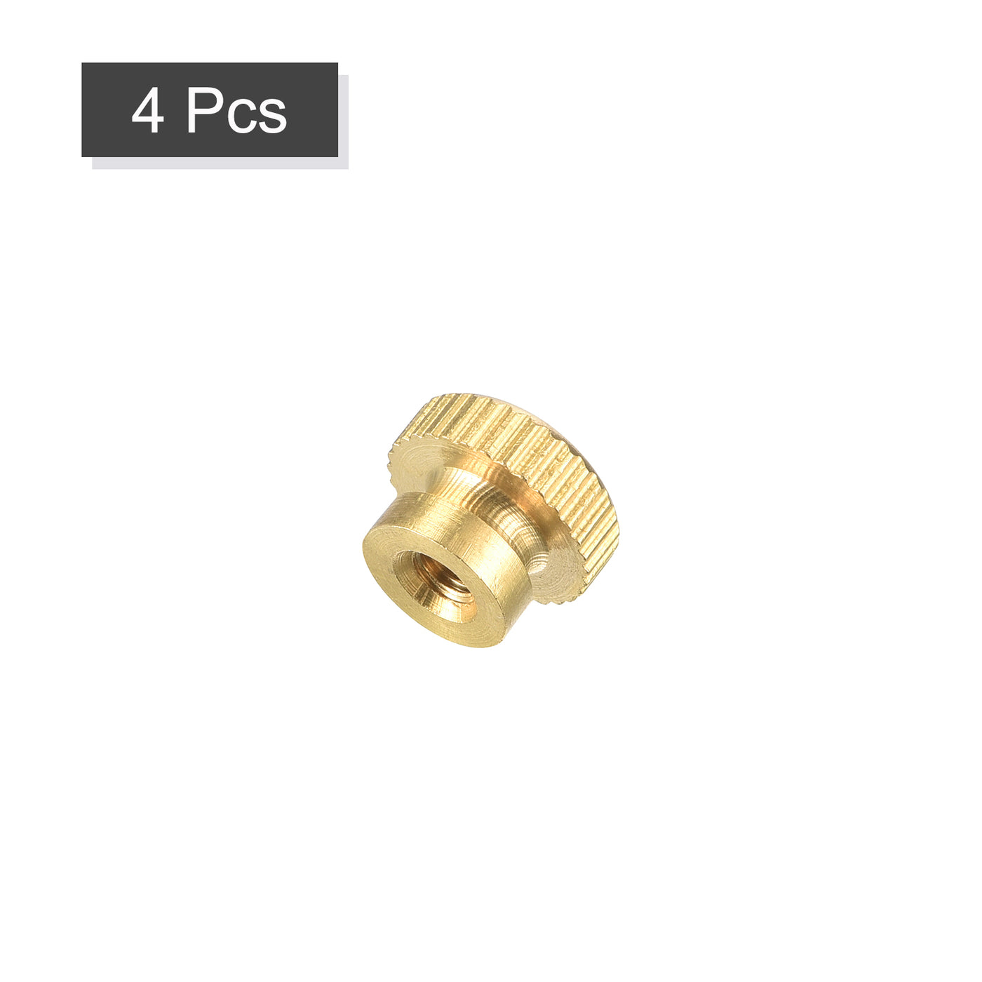 uxcell Uxcell Brass Knurled Thumb Nuts, M3x0.5mm Round Stepped Knobs Fasteners for 3D Printer, Electronic Equipment 4Pcs