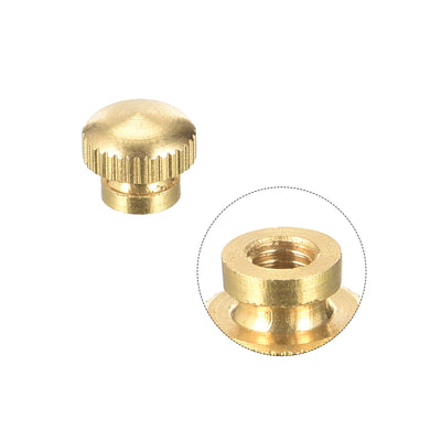 Harfington Uxcell Brass Knurled Thumb Nuts, M4x0.7mm Round Stepped Knobs Fasteners for 3D Printer, Electronic Equipment 4Pcs